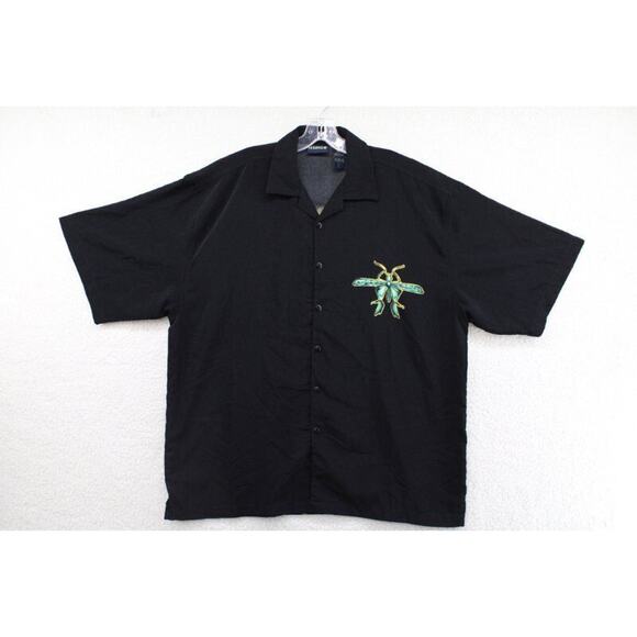 Wingo Mens XL Short Sleeve Shirt Large Mosquito Print on Back Polyester - Picture 2 of 7